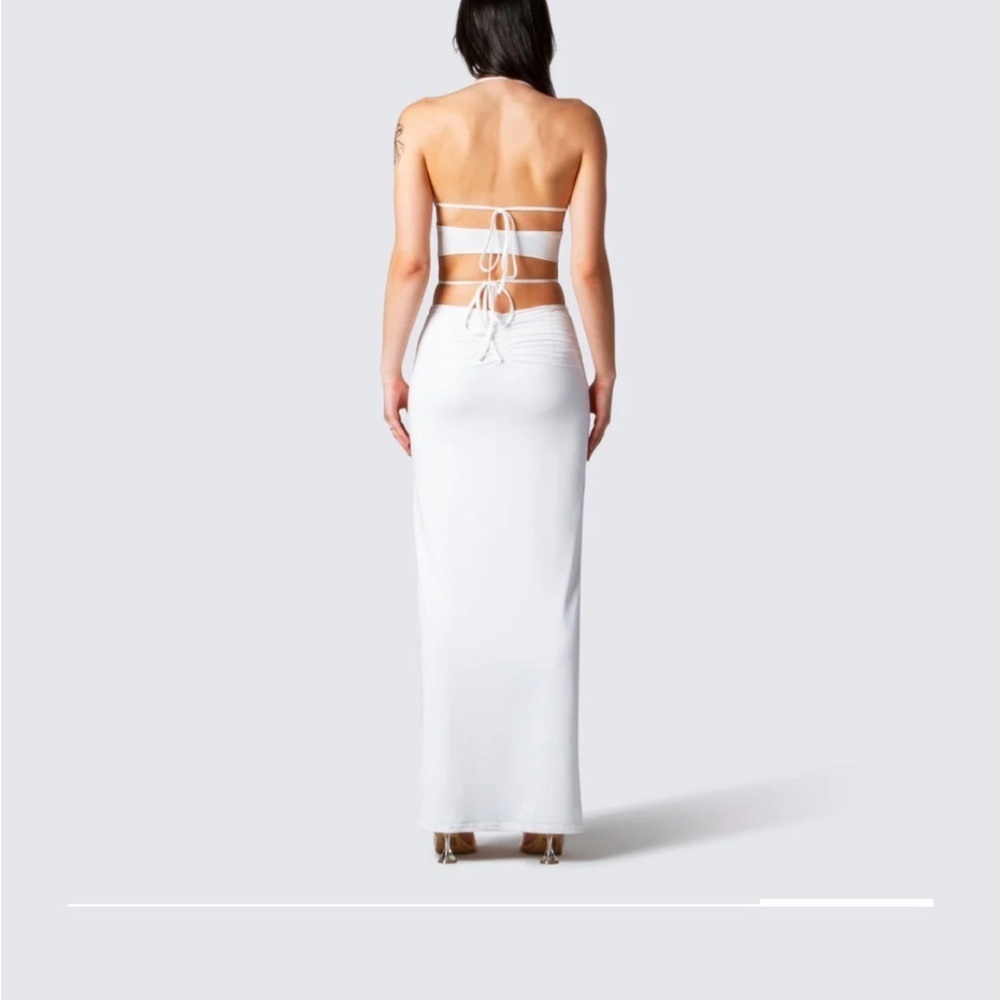 Finesse Etta White Ruched Back Skirt White Size S - Picture 2 of 4